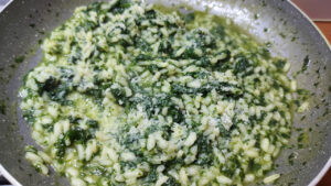 risotto agli spinaci cotti