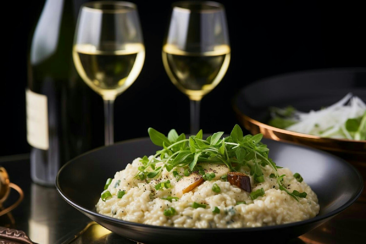 Risotto al Martini con agrumi freschi e canestrelli: un piatto raffinato per occasioni speciali